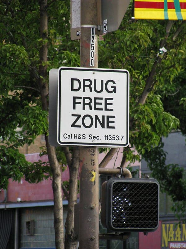 drug free zone sign