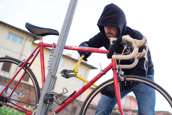 a man stealing a bike illustrates petty theft laws in California